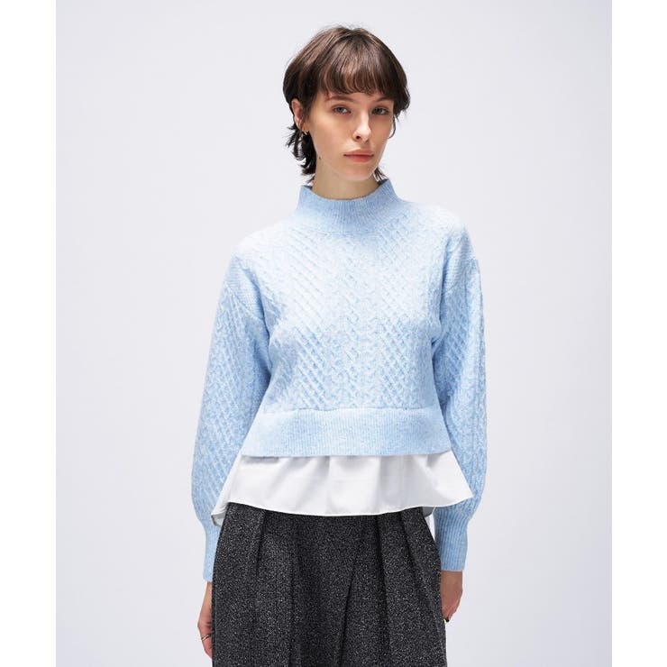 【手洗い可】ニットドッキングペプラムプルオーバー | cloenc | 詳細画像18 