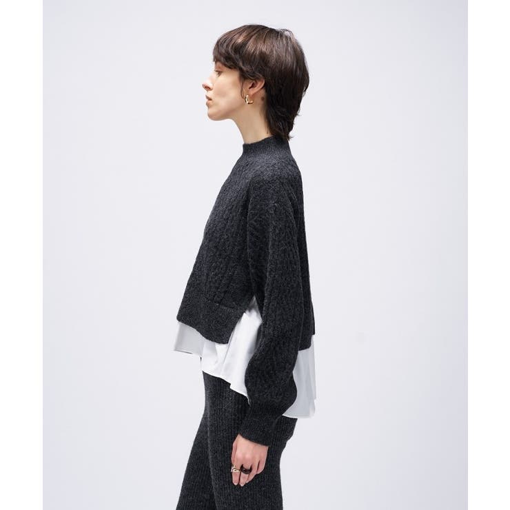 【手洗い可】ニットドッキングペプラムプルオーバー | cloenc | 詳細画像23 