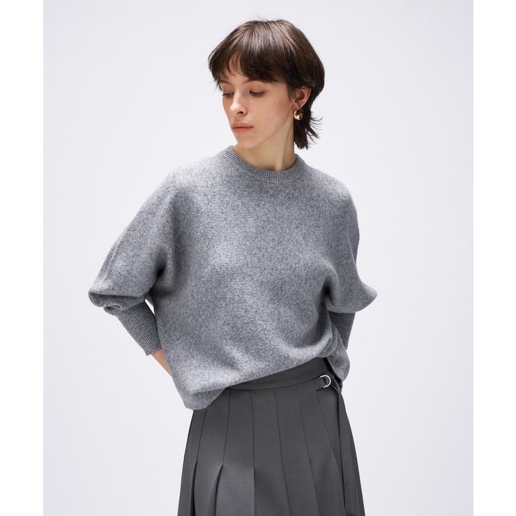 ライトグレー(911) | 【手洗い可】ドルマンロングリブニットプルオーバー | cloenc