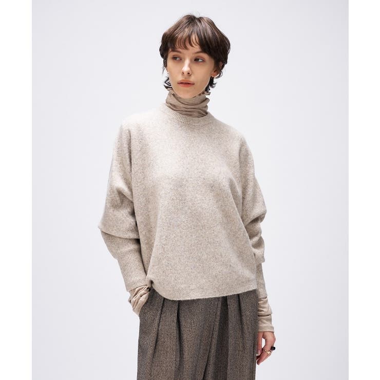 グレージュ(950) | 【手洗い可】ドルマンロングリブニットプルオーバー | cloenc