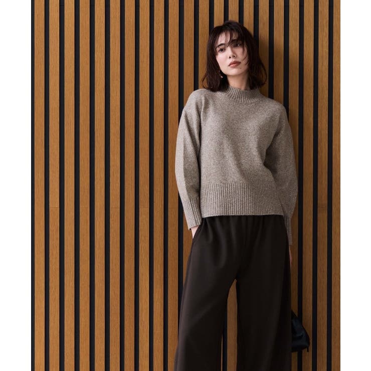 【手洗い可】ラメハイネックニットプルオーバー | cloenc | 詳細画像1 