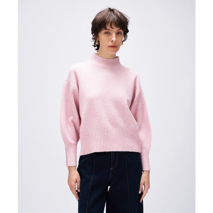 ライトピンク(970) | 【手洗い可】ラメハイネックニットプルオーバー | cloenc