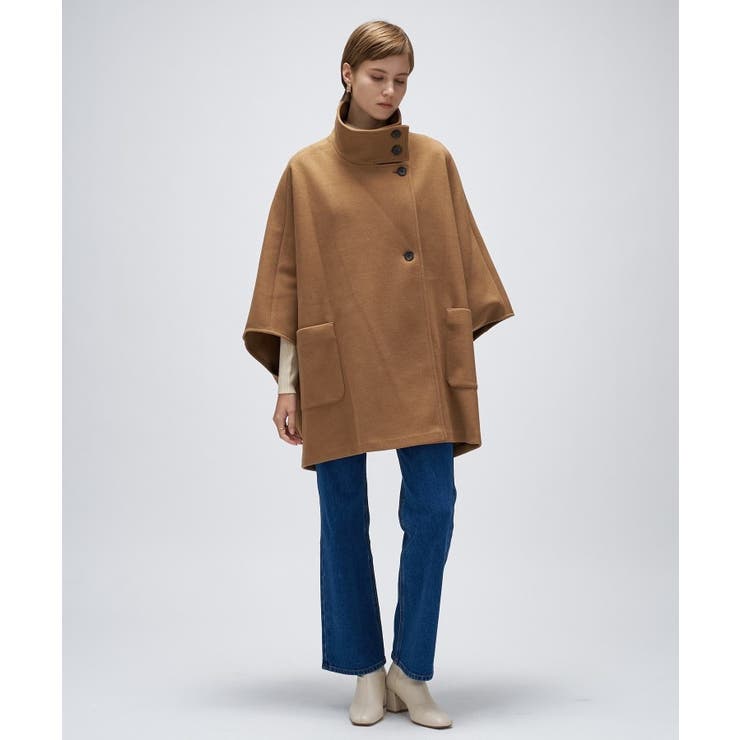 【手洗い可】メルトンジャージケープコートコート | cloenc | 詳細画像1 