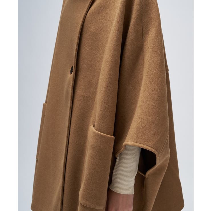 【手洗い可】メルトンジャージケープコートコート | cloenc | 詳細画像7 