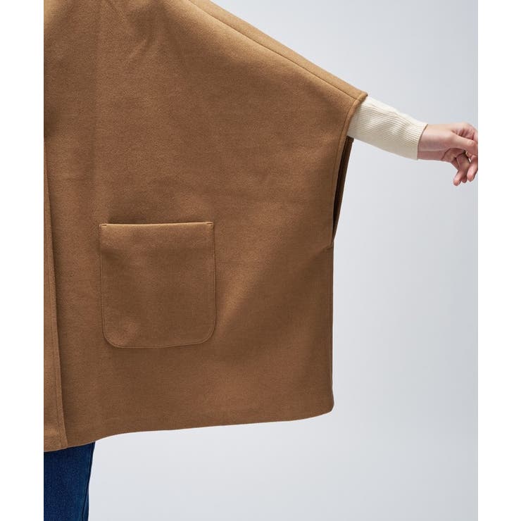 【手洗い可】メルトンジャージケープコートコート | cloenc | 詳細画像8 