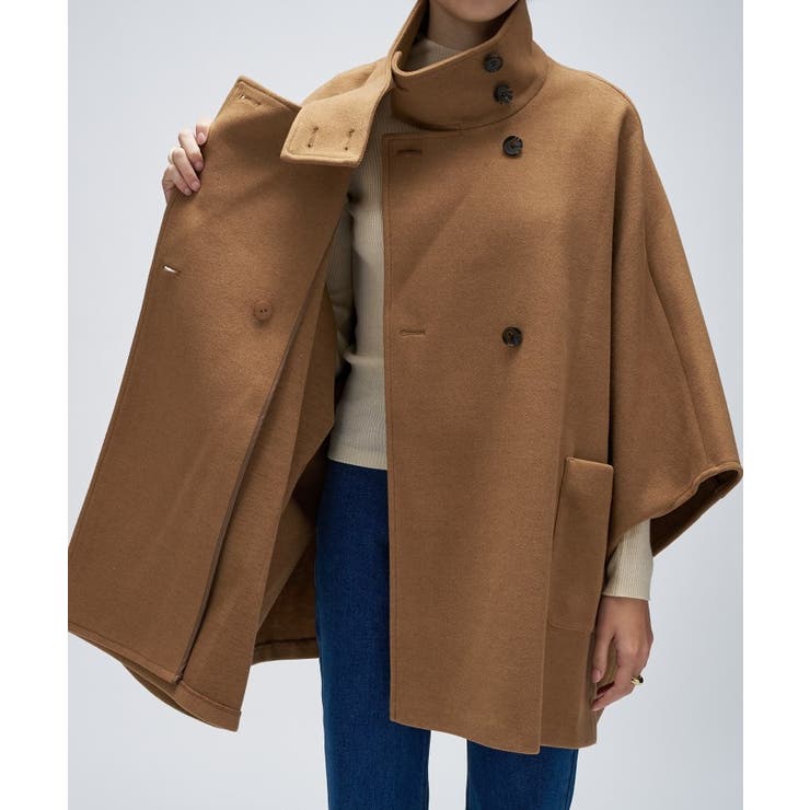 【手洗い可】メルトンジャージケープコートコート | cloenc | 詳細画像13 