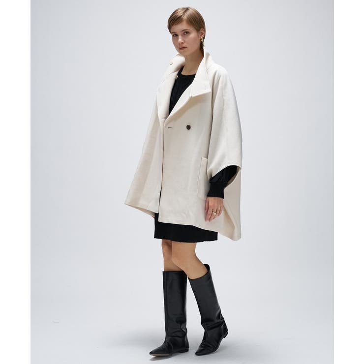 【手洗い可】メルトンジャージケープコートコート | cloenc | 詳細画像14 