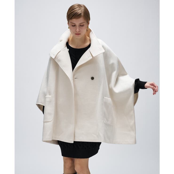 【手洗い可】メルトンジャージケープコートコート | cloenc | 詳細画像15 