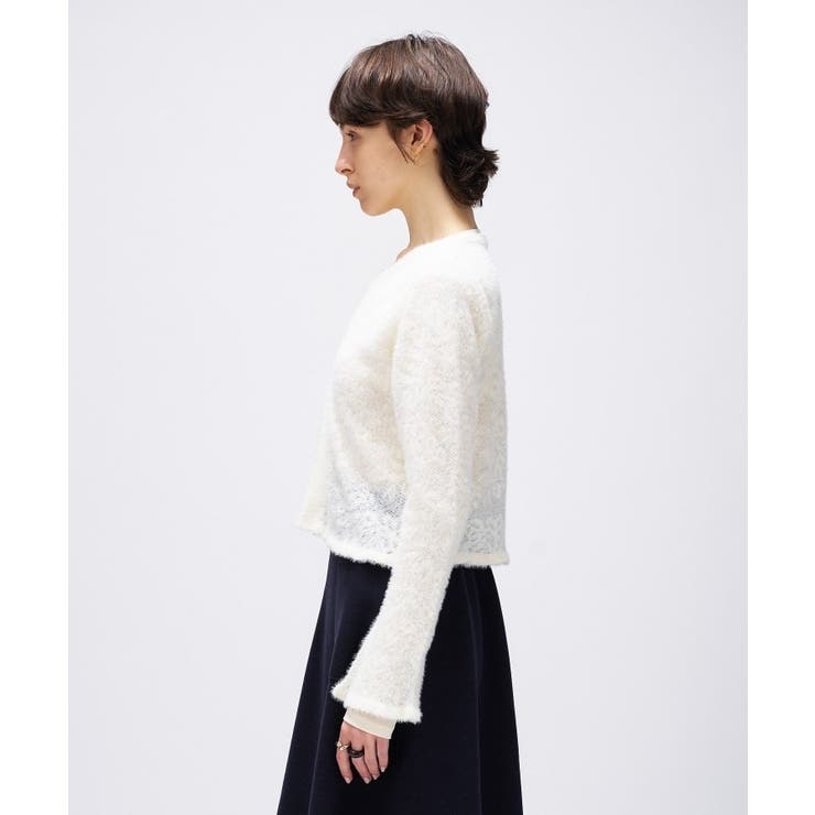 【手洗い可】フェザーヤーンレースニットカーディガン | cloenc | 詳細画像4 