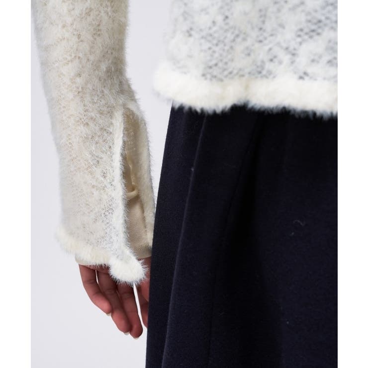 【手洗い可】フェザーヤーンレースニットカーディガン | cloenc | 詳細画像9 