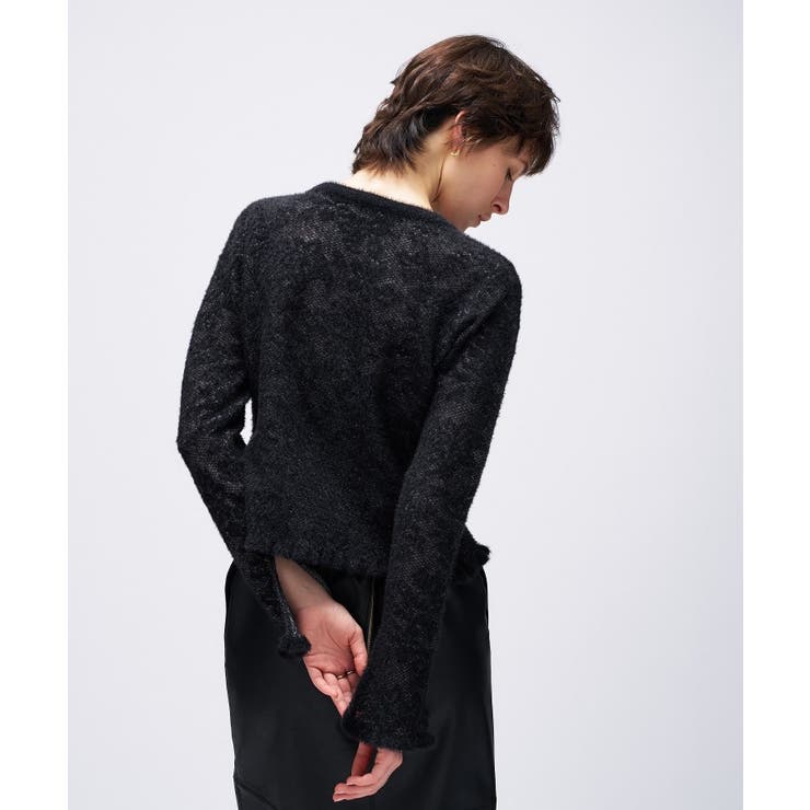 【手洗い可】フェザーヤーンレースニットカーディガン | cloenc | 詳細画像18 