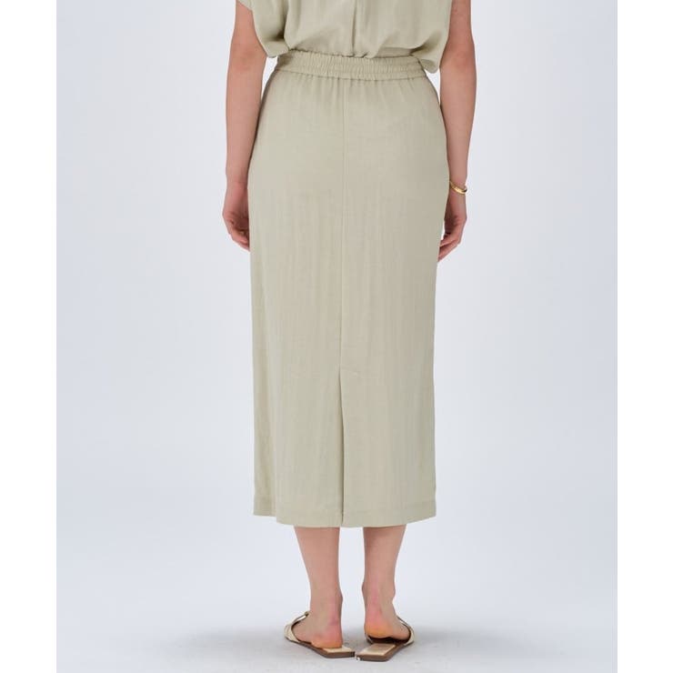 【セットアップ／マシンウォッシュ】レーヨンツイルIラインスカート | cloenc | 詳細画像4 