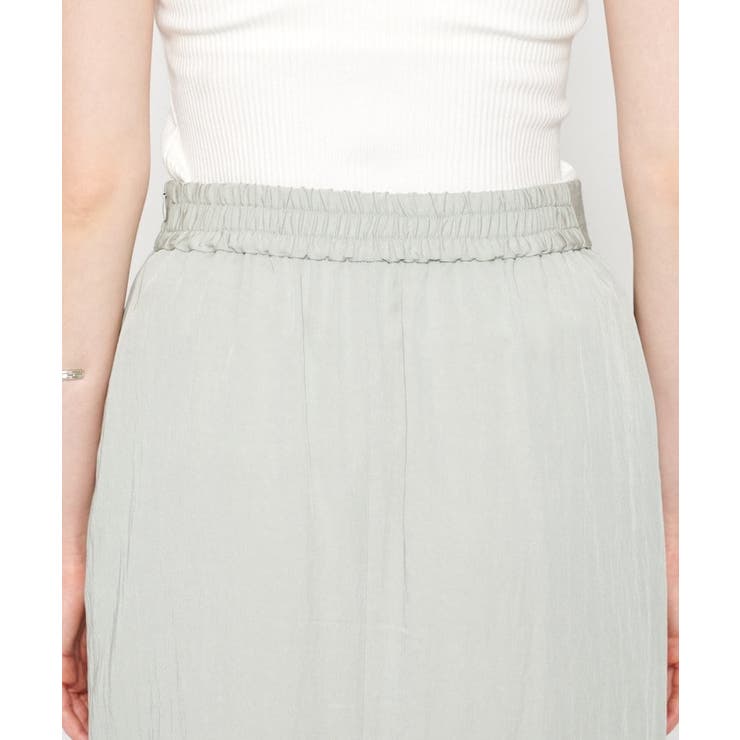 【セットアップ／マシンウォッシュ】レーヨンツイルIラインスカート | cloenc | 詳細画像11 