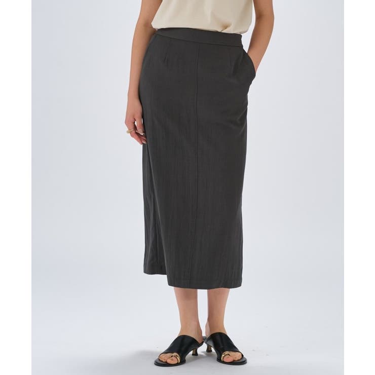 【セットアップ／マシンウォッシュ】レーヨンツイルIラインスカート | cloenc | 詳細画像16 