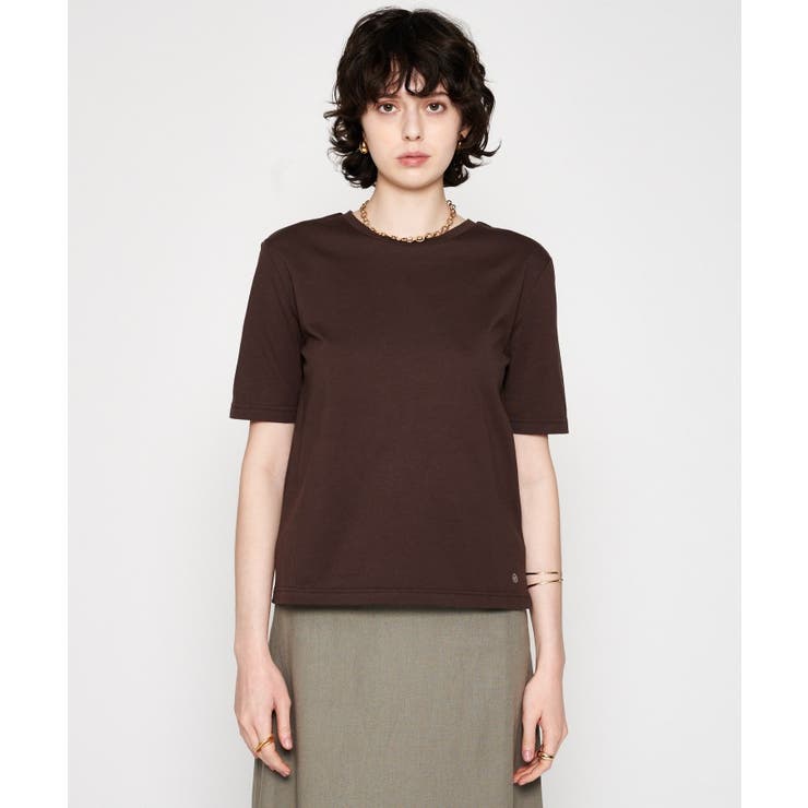 ブラウン(044) | 【マシンウォッシュ】スリムTシャツ | cloenc