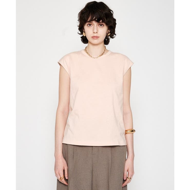 ライトピンク(070) | 【マシンウォッシュ】ノースリーブフォルムTシャツ | cloenc