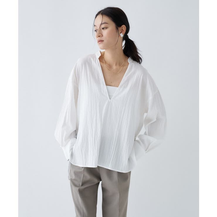 【手洗い可】スキッパーシャツブラウス | cloenc | 詳細画像3 