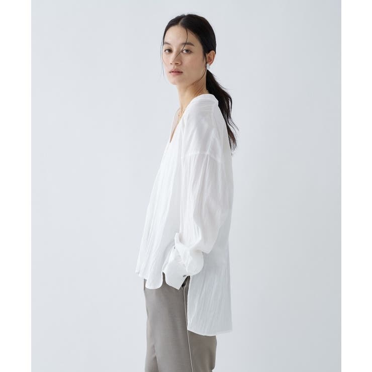 【手洗い可】スキッパーシャツブラウス | cloenc | 詳細画像4 