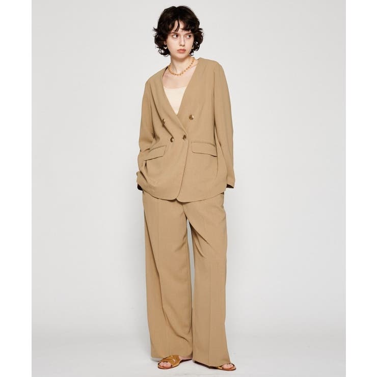 【セットアップ／マシンウォッシュ】ノーカラージャケット | cloenc | 詳細画像1 