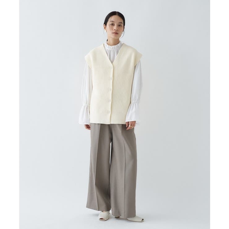 【セットアップ／手洗い可】イージータックワイドパンツ | cloenc | 詳細画像1 