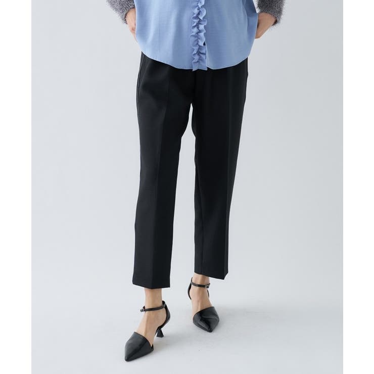 ブラック(019) | 【セットアップ／手洗い可】イージータックテーパードパンツ | cloenc