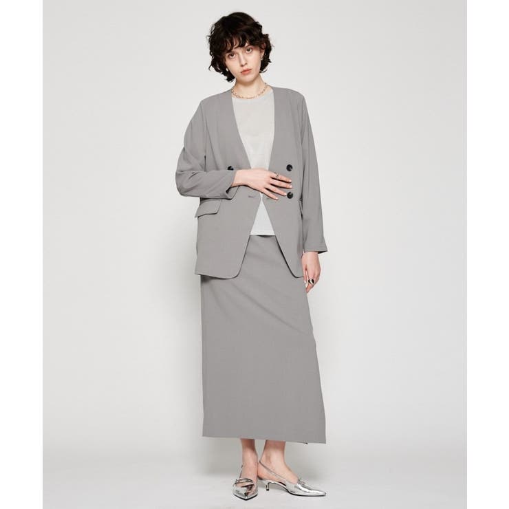 【セットアップ／マシンウォッシュ】イージーIラインスカート | cloenc | 詳細画像1 