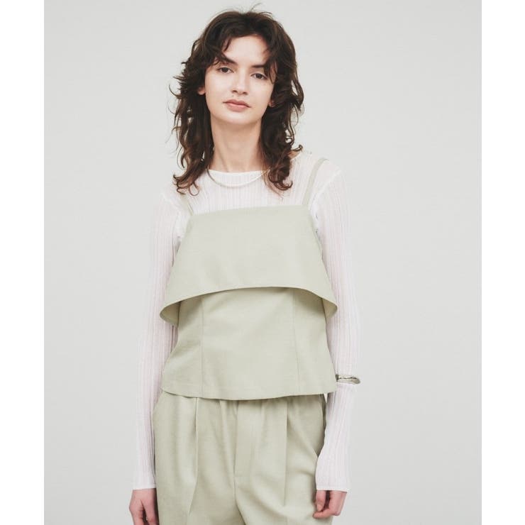 ライトグリーン(020) | 【セットアップ／手洗い可】イレヘムフリルキャミソール | cloenc