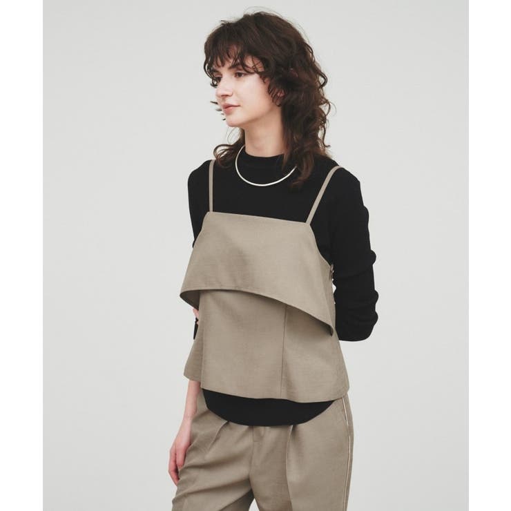 ブラウン(040) | 【セットアップ／手洗い可】イレヘムフリルキャミソール | cloenc