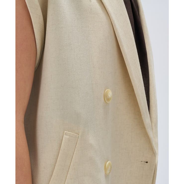 【セットアップ／手洗い可】リネンブレンドテーラードジレ | cloenc | 詳細画像5 