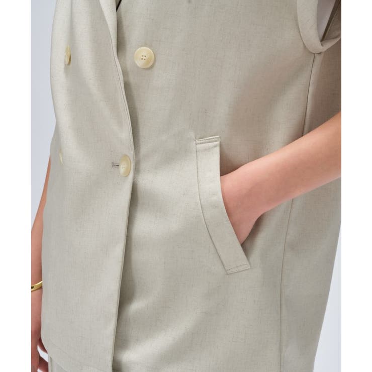 【セットアップ／手洗い可】リネンブレンドテーラードジレ | cloenc | 詳細画像12 