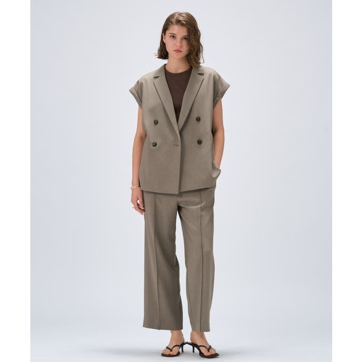 【セットアップ／手洗い可】リネンブレンドテーラードジレ | cloenc | 詳細画像14 