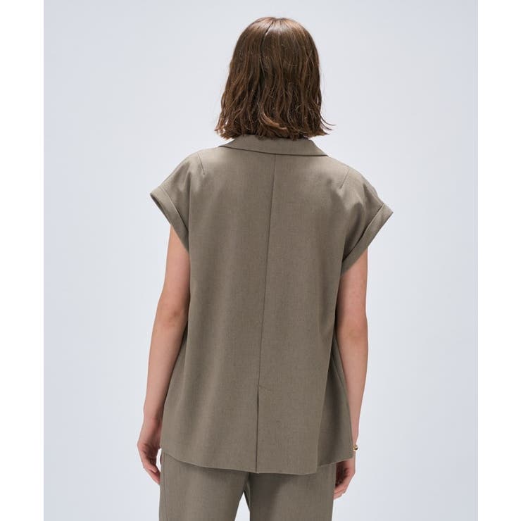 【セットアップ／手洗い可】リネンブレンドテーラードジレ | cloenc | 詳細画像17 