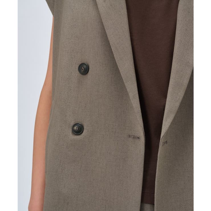 【セットアップ／手洗い可】リネンブレンドテーラードジレ | cloenc | 詳細画像18 