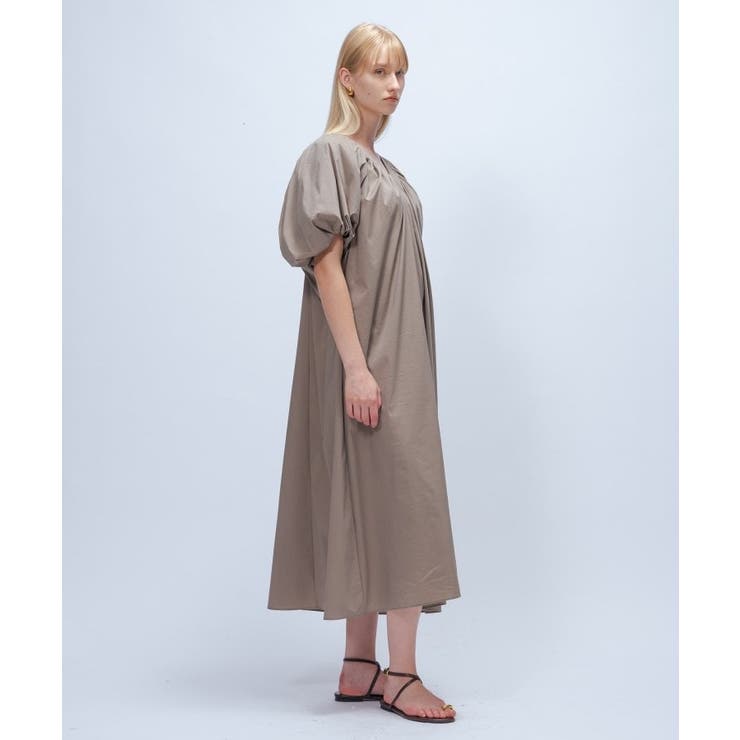 【手洗い可】ギャザーVネックワンピース | cloenc | 詳細画像2 