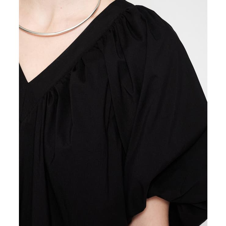 【手洗い可】ギャザーVネックワンピース | cloenc | 詳細画像13 