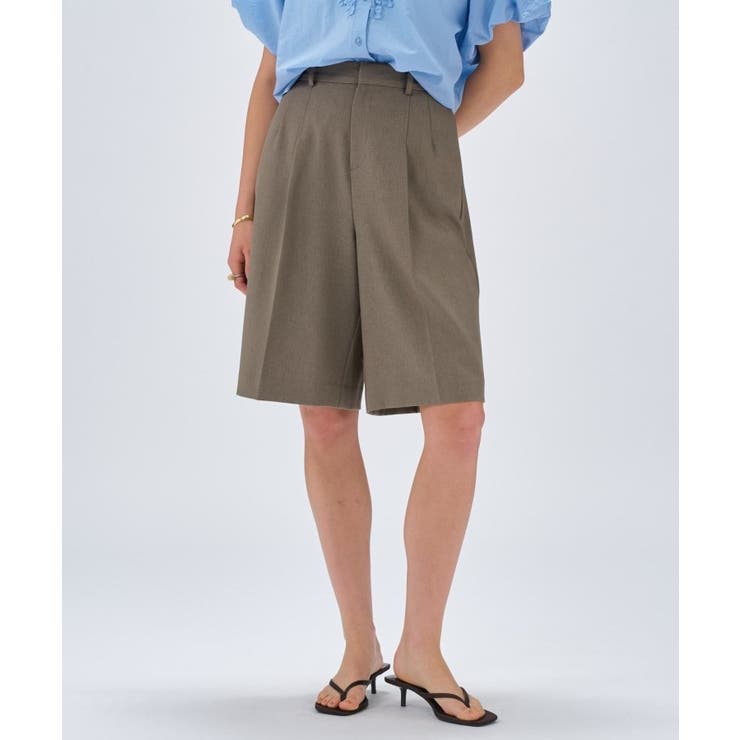 【セットアップ／手洗い可】リネンブレンドハーフパンツ | cloenc | 詳細画像14 