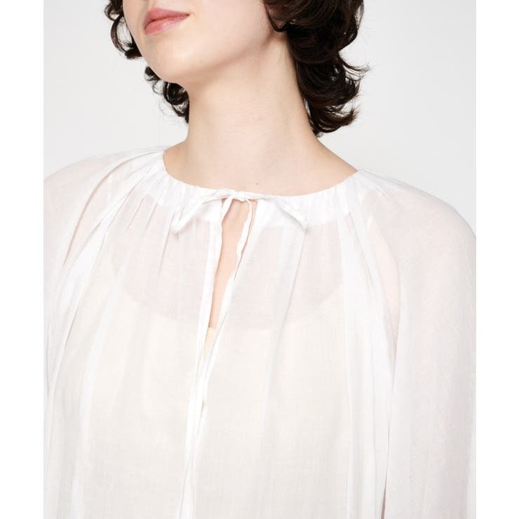 【手洗い可】コットンシフォンシアーブラウス | cloenc | 詳細画像4 