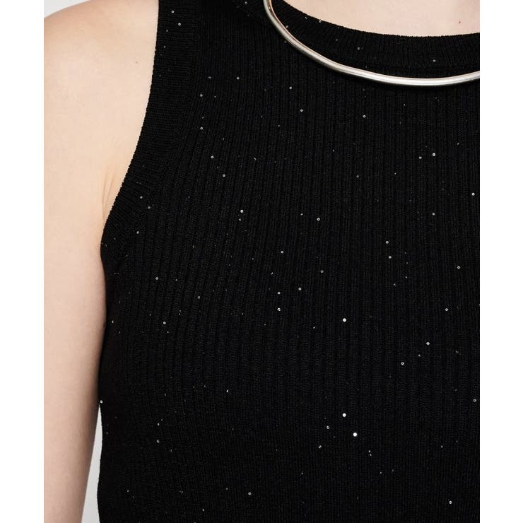 【手洗い可】ラメリブタンクトップ | cloenc | 詳細画像8 