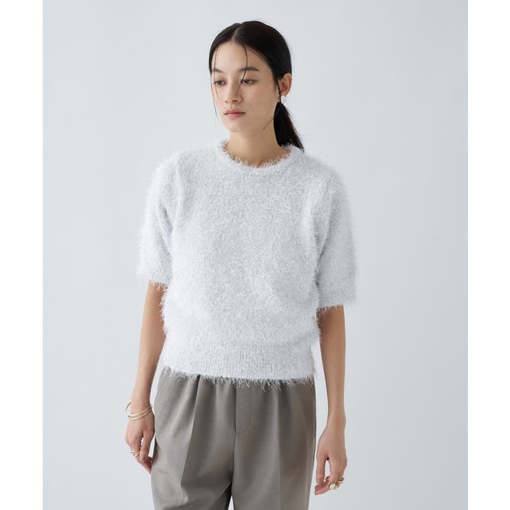 【手洗い可】フェザーラメニットプルオーバー | cloenc | 詳細画像3 