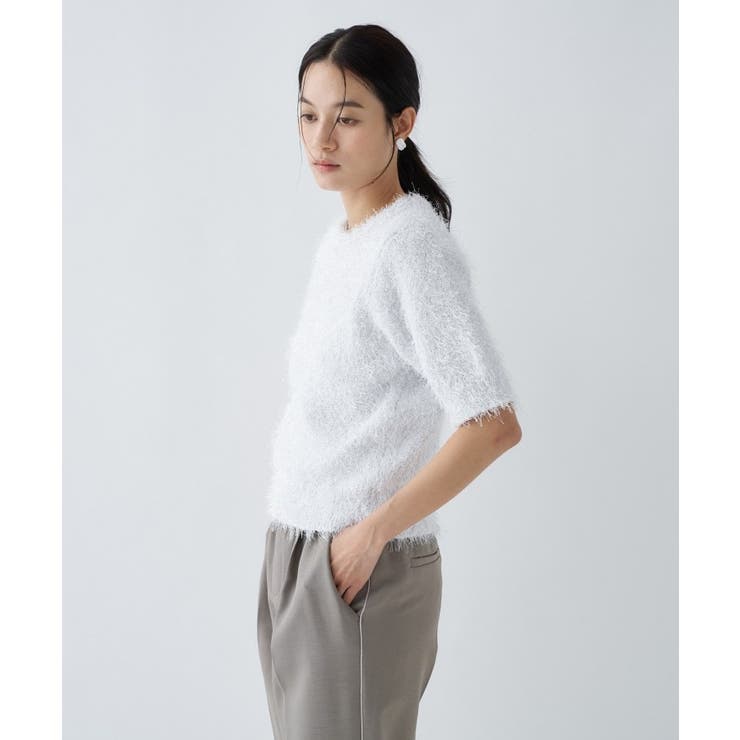 【手洗い可】フェザーラメニットプルオーバー | cloenc | 詳細画像4 