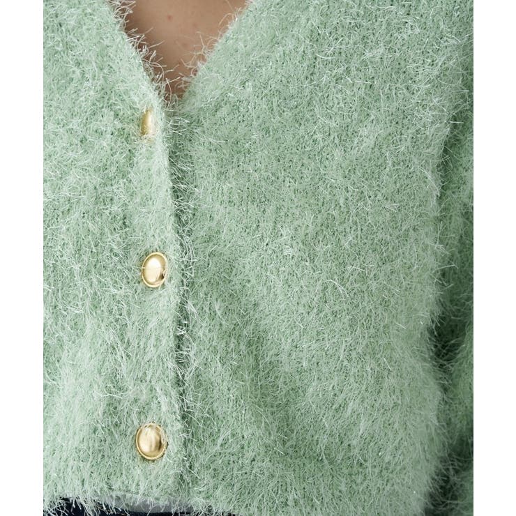 【手洗い可】ラメフェザ―ヤーンショートカーディガン | cloenc | 詳細画像15 