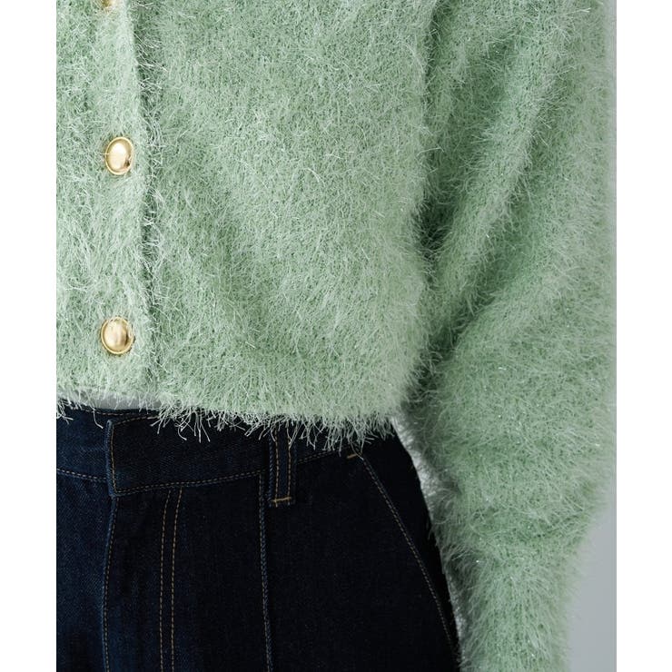 【手洗い可】ラメフェザ―ヤーンショートカーディガン | cloenc | 詳細画像16 