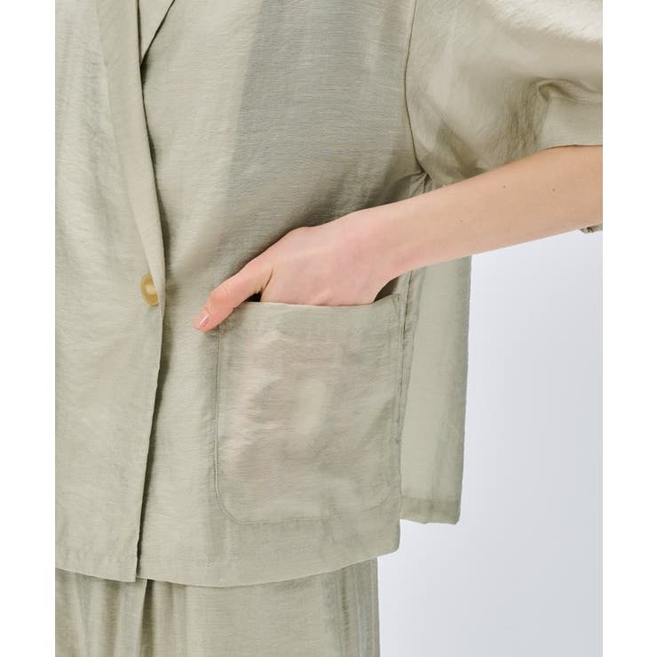 【セットアップ／手洗い可】ハーフスリーブシアージャケット | cloenc | 詳細画像10 
