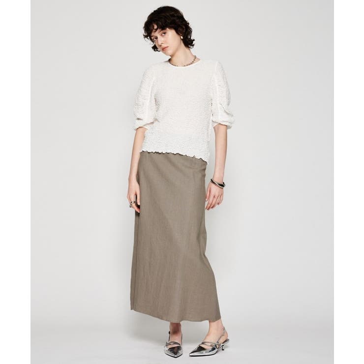 【手洗い可】リネンブレンドフレアスカート | cloenc | 詳細画像1 