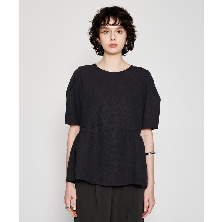 チャコールグレー(014) | 【手洗い可】フレアチュニックブラウス | cloenc