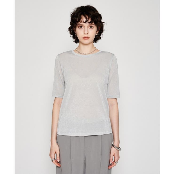 ライトグレー(011) | 【手洗い可】シアーラメTシャツ | cloenc
