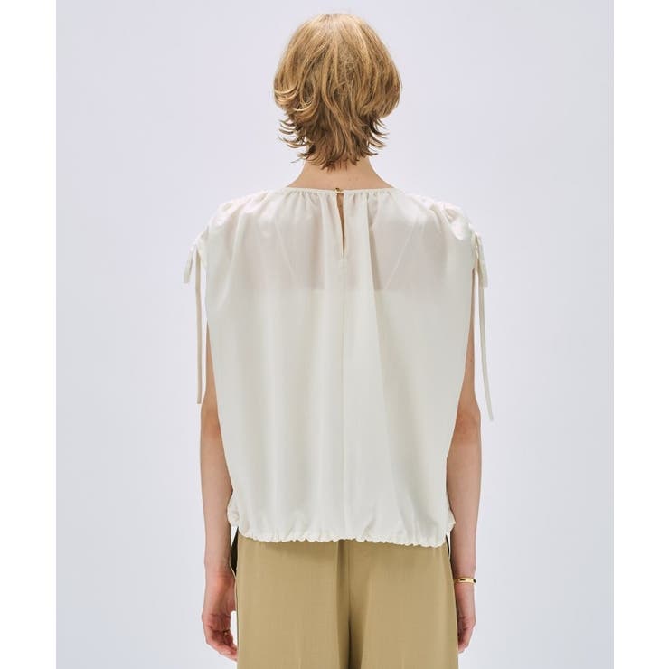 【手洗い可】ギャザーリボンブラウス | cloenc | 詳細画像3 