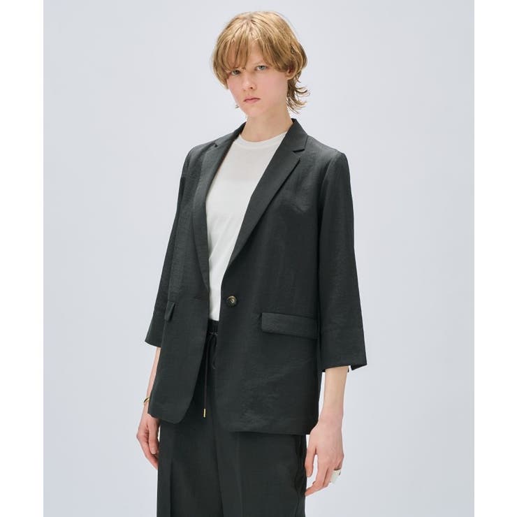 【セットアップ／手洗い可】ドライタッチハーフスリーブジャケット | cloenc | 詳細画像18 