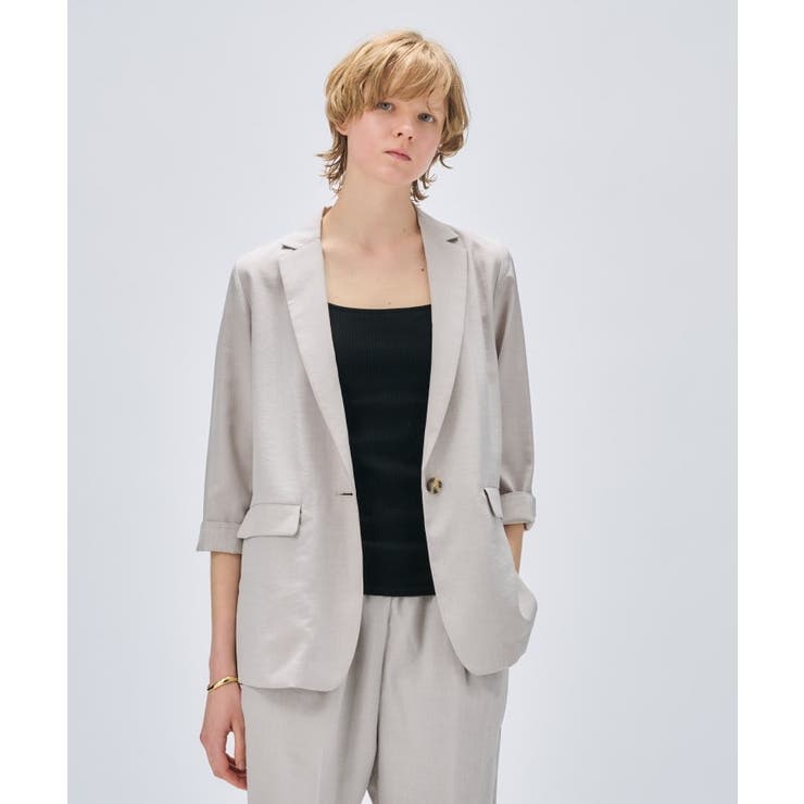 グレー(012) | 【セットアップ／手洗い可】ドライタッチハーフスリーブジャケット | cloenc