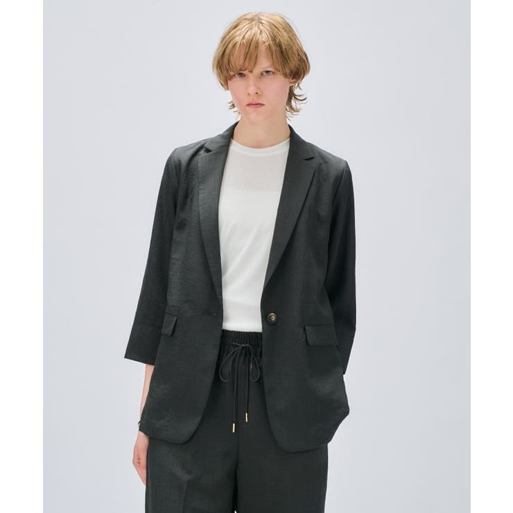 スミクロ(018) | 【セットアップ／手洗い可】ドライタッチハーフスリーブジャケット | cloenc